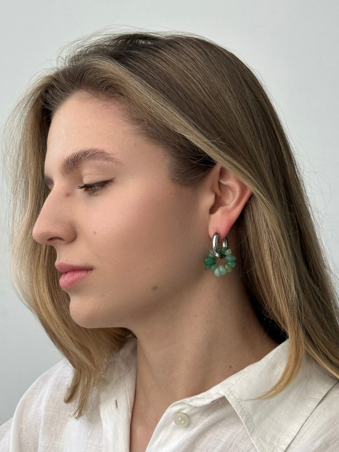 Підвіс "Кільце з крихт зеленого авантюрину"