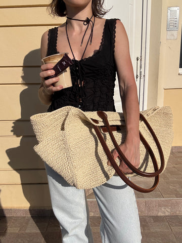 Woven bag DE SOLEIL giant